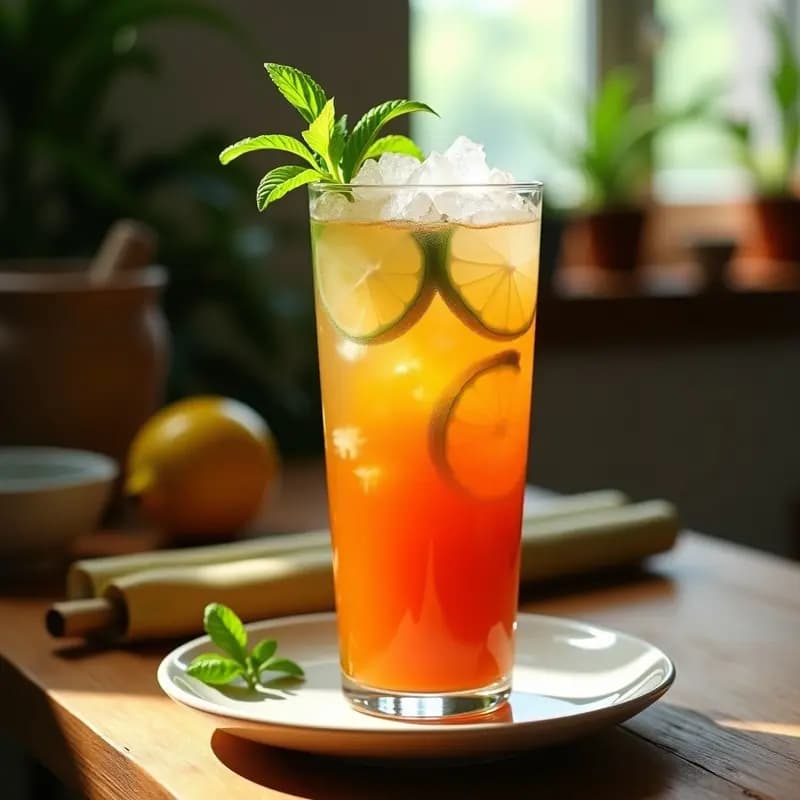 Bebida de Tamarindo y Jengibre con Hielo Picado: Receta Tailanesa Refrescante Sin Azúcar