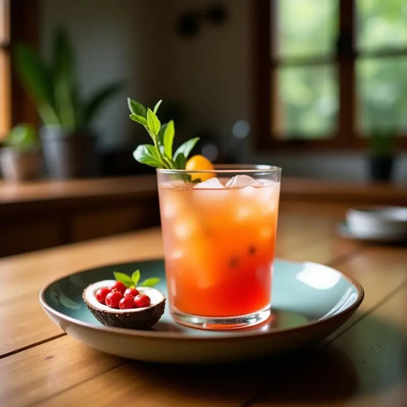 Bebida de Tamarindo y Pimienta Rosa con Agua de Coco: Refresco Ayurvédico Detox