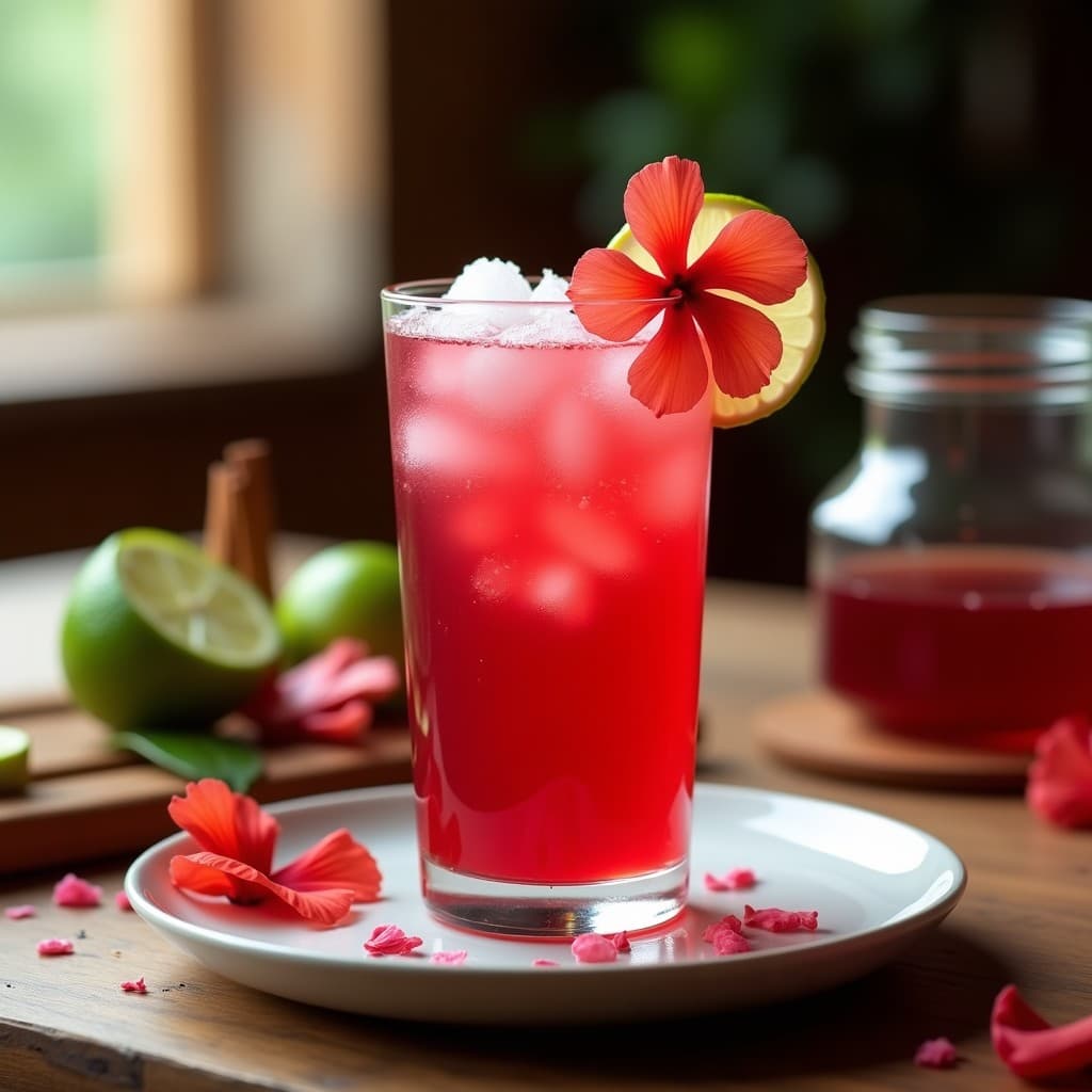 Bebida de Tamarindo y Rosa de Jamaica con Hielo Picado: Refresco Mexicano Sin Azúcar en 5 Minutos