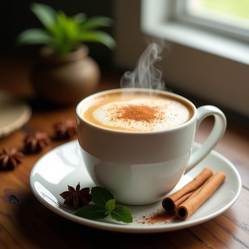 Bebida de Té Chai con Leche de Almendra y Pimienta de Jamaica: Latte Keto Energético
