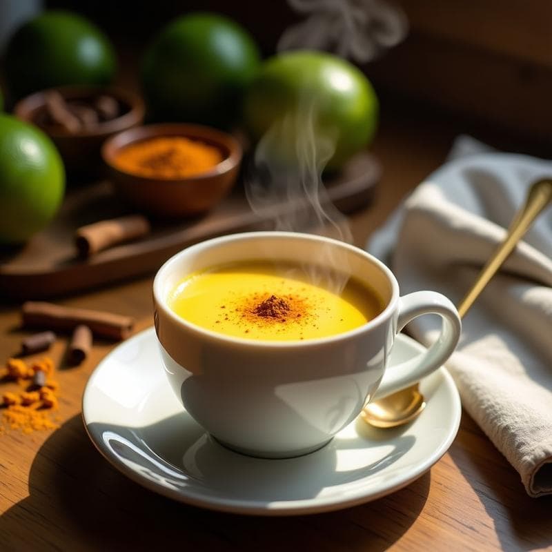 Bebida de Té Chai con Leche de Tigre y Cúrcuma: Elixir Ayurveda Antiinflamatorio