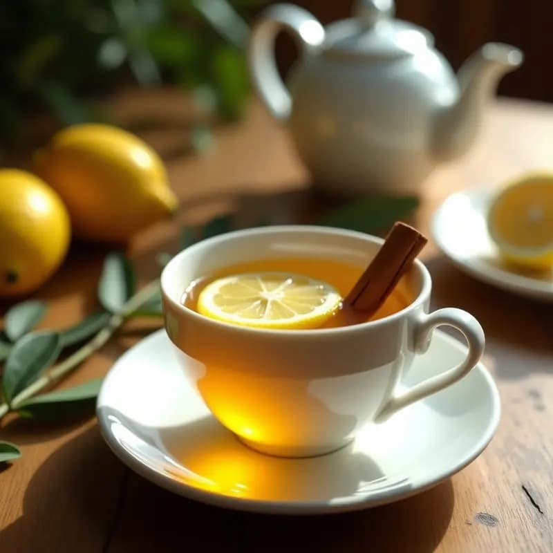 Bebida de Té de Hojas de Olivo y Limón: Infusión Griega Antioxidante para la Digestión