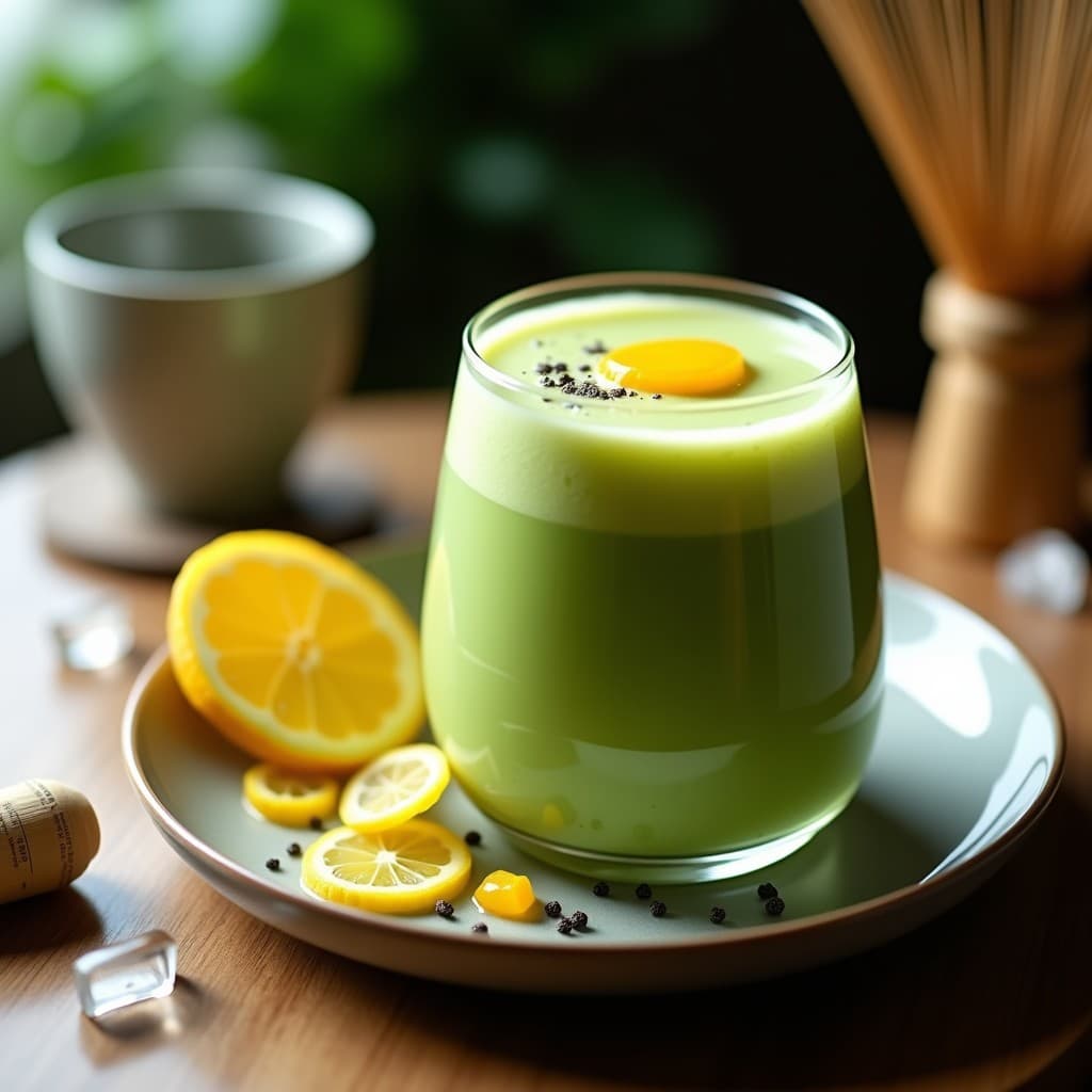Bebida de Té Matcha con Jengibre y Limón Confitado: Energizante Japonés para Tupper