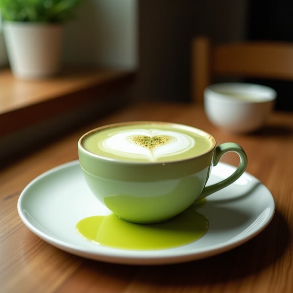 Bebida de Té Verde con Jengibre y Leche de Pistacho: Latte Detox Vegano