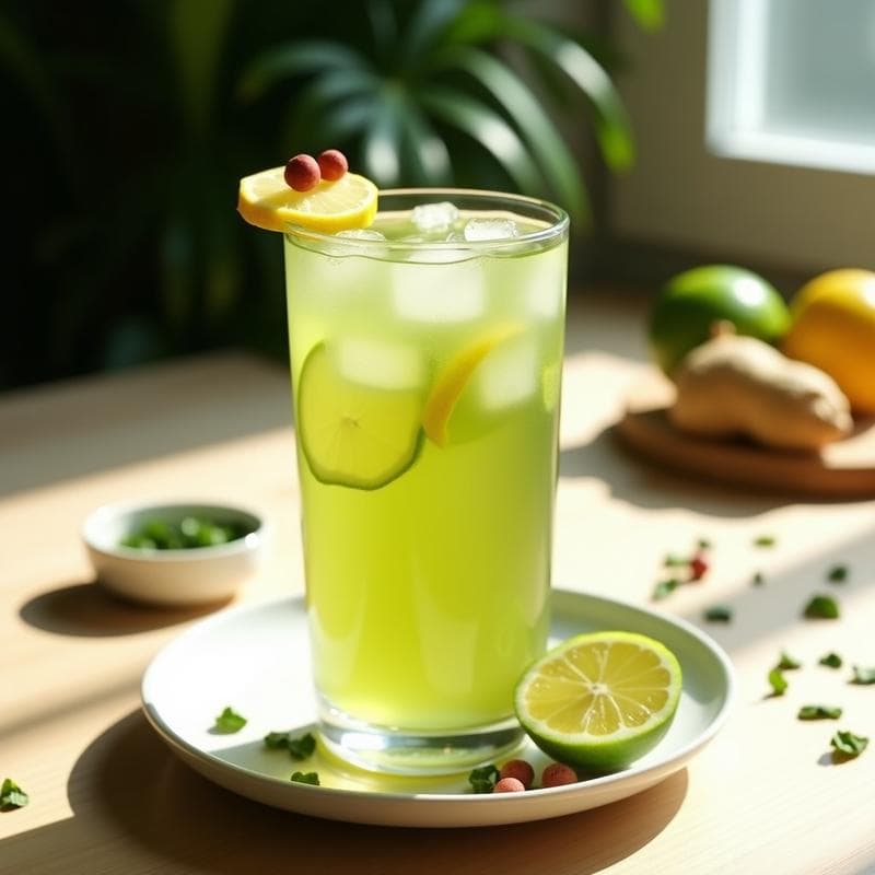 Bebida de Té Verde y Jengibre con Limón y Miel de Agave: Tónico Metabólico Sin Cafeína