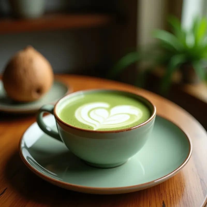 Bebida de Té Verde con Leche de Coco y Esencia de Vainilla: Latte Antioxidante para el Metabolismo