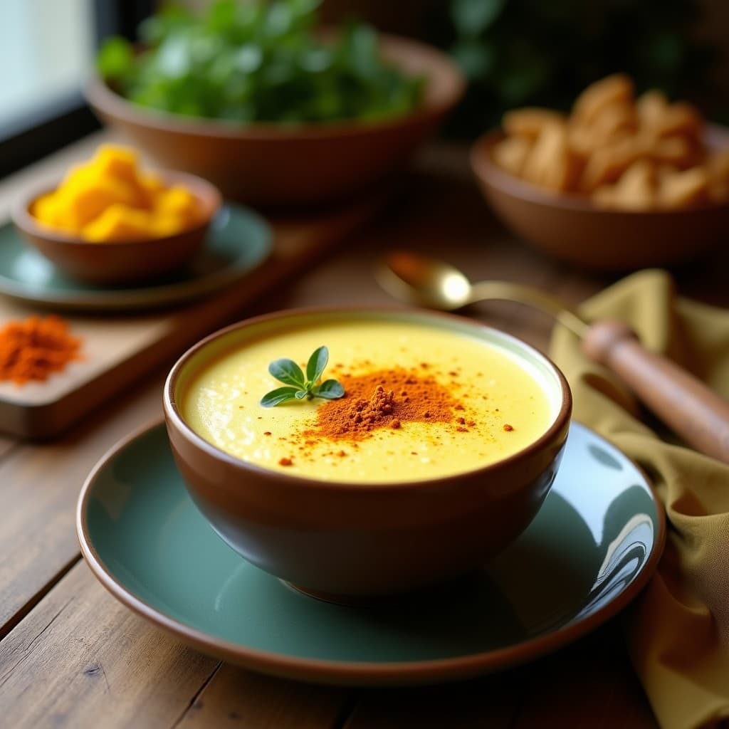 Bebida de Túrcica y Leche de Coco con Especias: Latte Vegano y Calmante para el Invierno