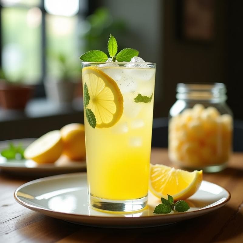 Bebida de Water Kefir con Limón y Mentas: Probiótico Refrescante Sin Azúcar