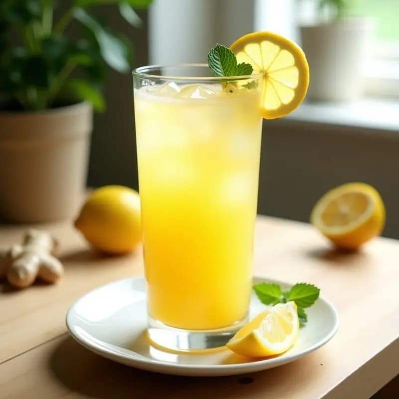 Bebida de Yuzu y Jengibre con Burbujas de Limón: Refresco Japonés Detox