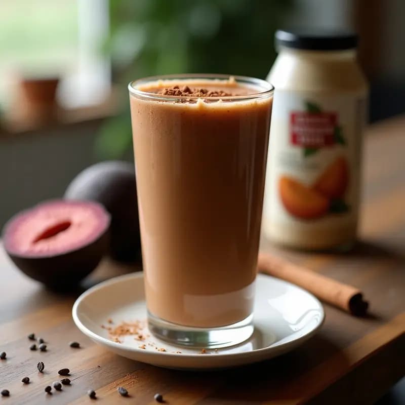 Bebida de Zapote Negro y Leche de Almendras con Canela: Smoothie Colombiano sin Azúcar