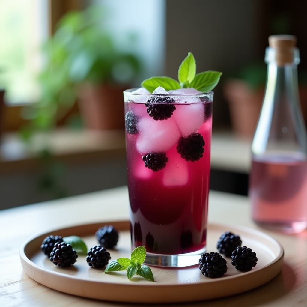 Bebida de Zarzamora y Albahaca con Agua de Rosa: Refresco Iraní Antioxidante en 10 Minutos