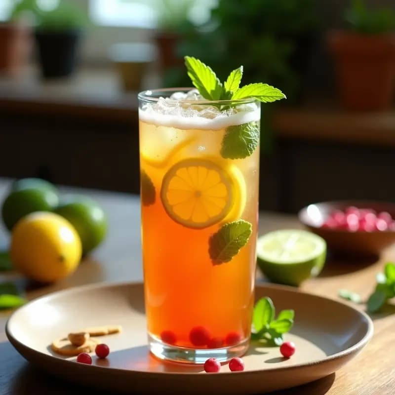 Bebida de Zarzaparrilla y Limón con Hielo de Jengibre: Refresco Detox Tradicional Mexicano