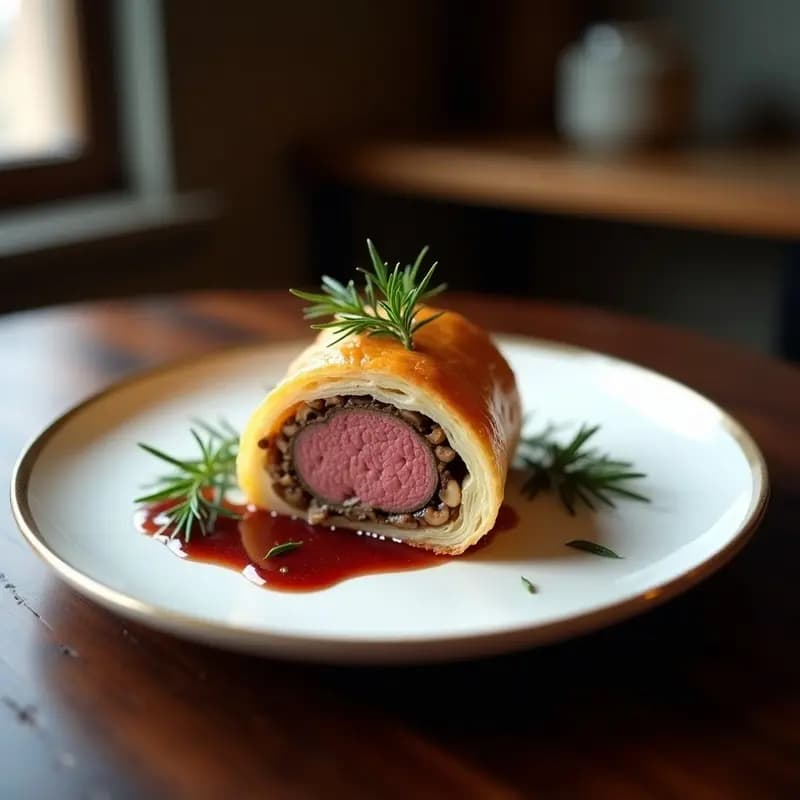 Beef Wellington con Champiñones y Paté de Hígado: Receta Británica Gourmet para Ocasiones Especiales