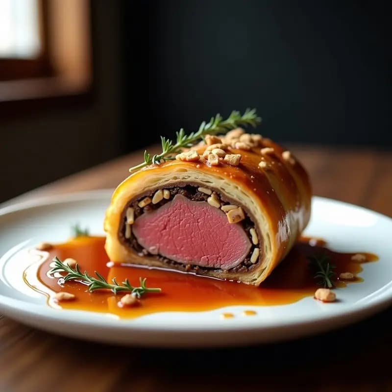 Beef Wellington con Salsa de Oporto: Receta Inglesa Gourmet para Ocasiones Especiales