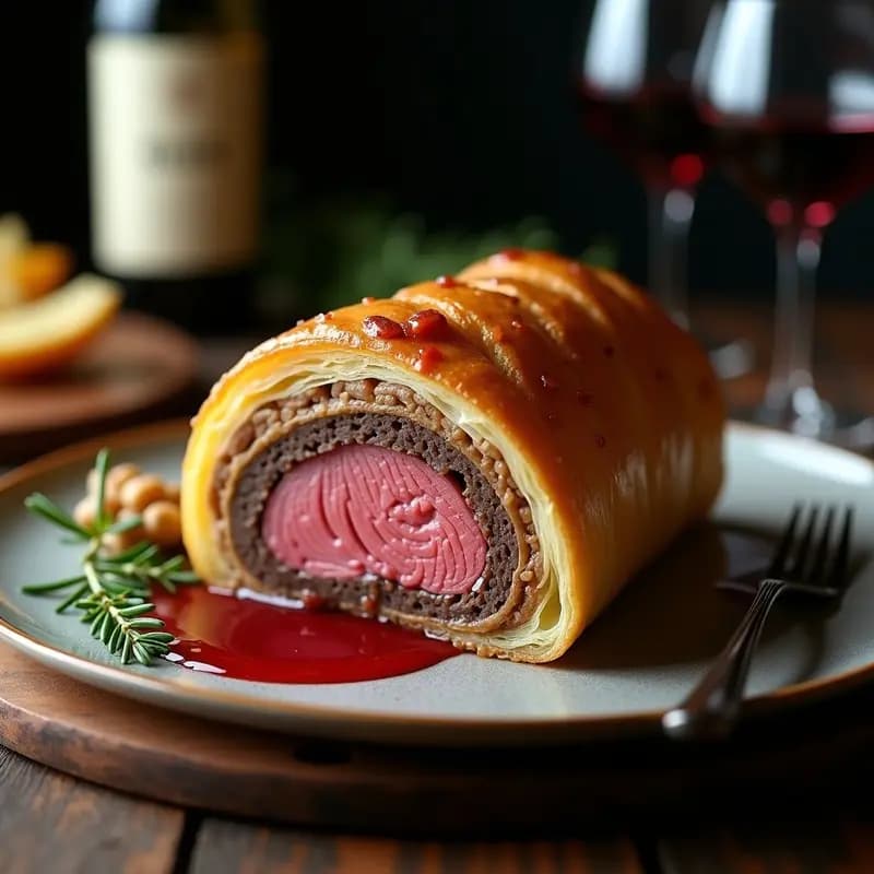 Beef Wellington: Solomillo de Ternera con Pate y Masa Hoja Sin Lácteos