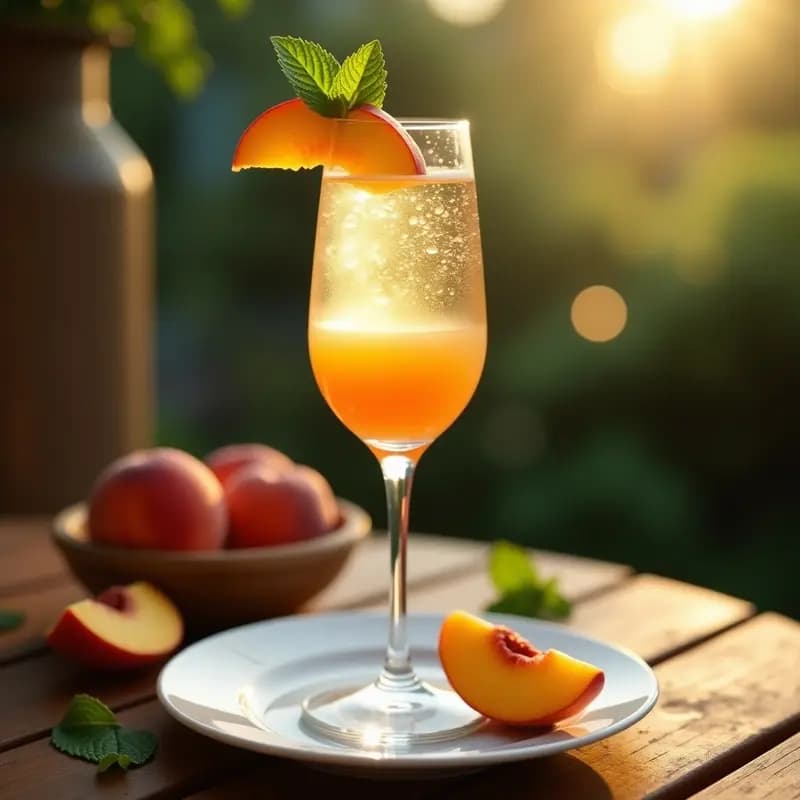Bellini de Melocotón y Prosecco: Bebida Italiana Refrescante y Elegante