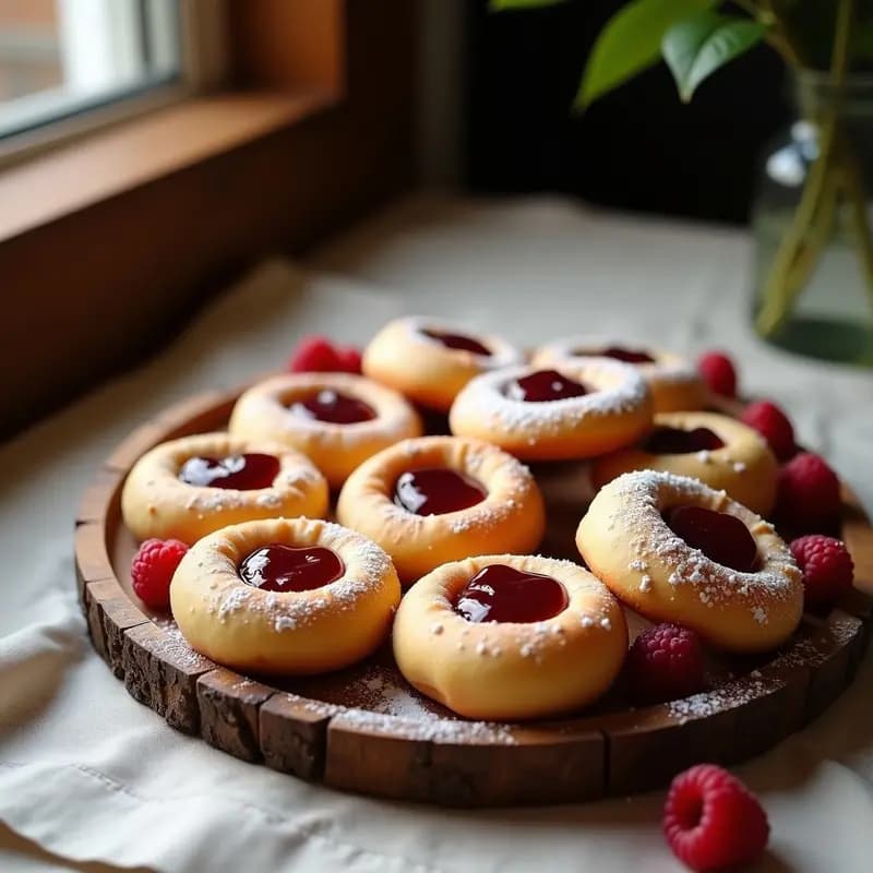 Benedictinos de Almendra: Dulces de Monja con Mermelada de Frambuesa