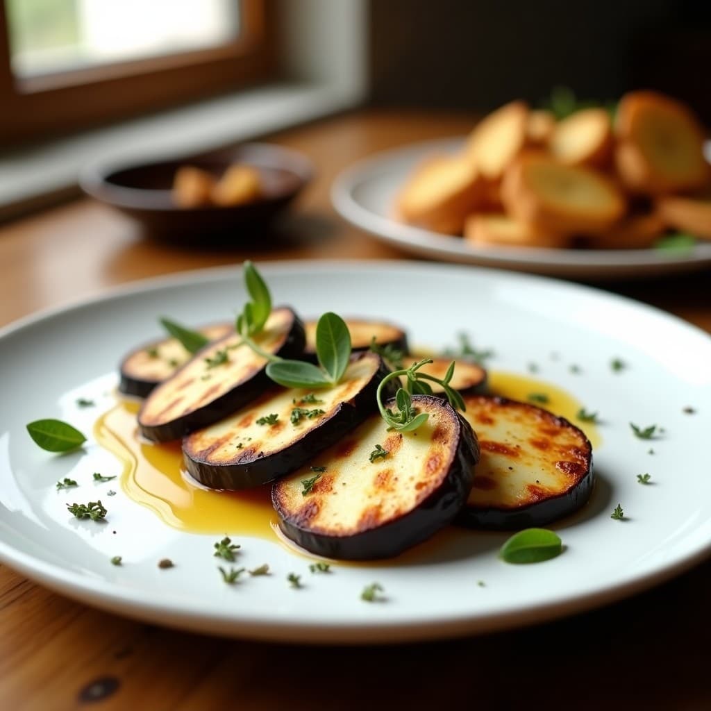 B Línea de Berenjena y Queso Halloumi a la Parrilla: Aperitivo Sin Gluten en Airfryer