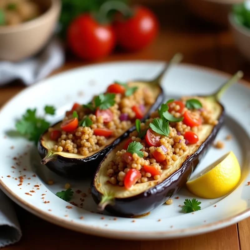 Berenjenas al Microondas Rellenas de Quinoa: Receta Rápida y Sin Aceite