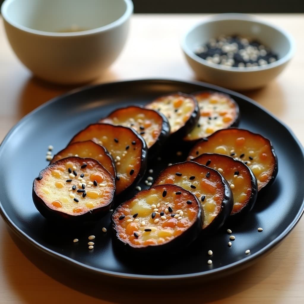 Berenjenas al Miso con Glaze de Miel de Agave y Semillas de Sésamo: Receta Japonesa en Airfryer