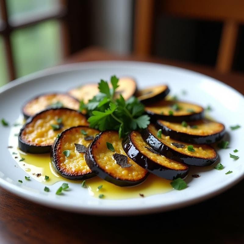 Berenjenas Asadas con Aceite Trufado: Receta en Microondas en 10 Minutos