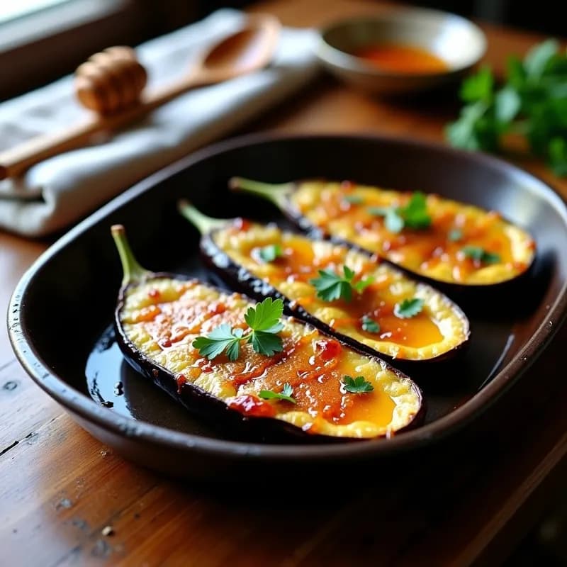 Berenjenas Asadas con Miel y Pimentón Picón: Receta Ahumada en Horno en 25 Minutos