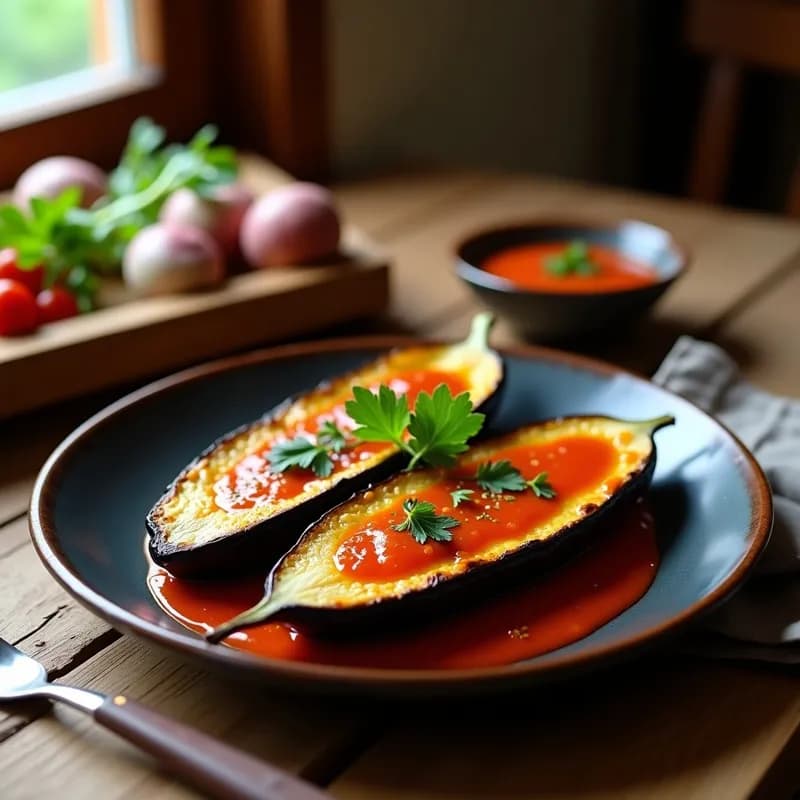 Berenjenas Asadas Ahumadas con Mojo Picón: Receta Canaria Auténtica en Horno
