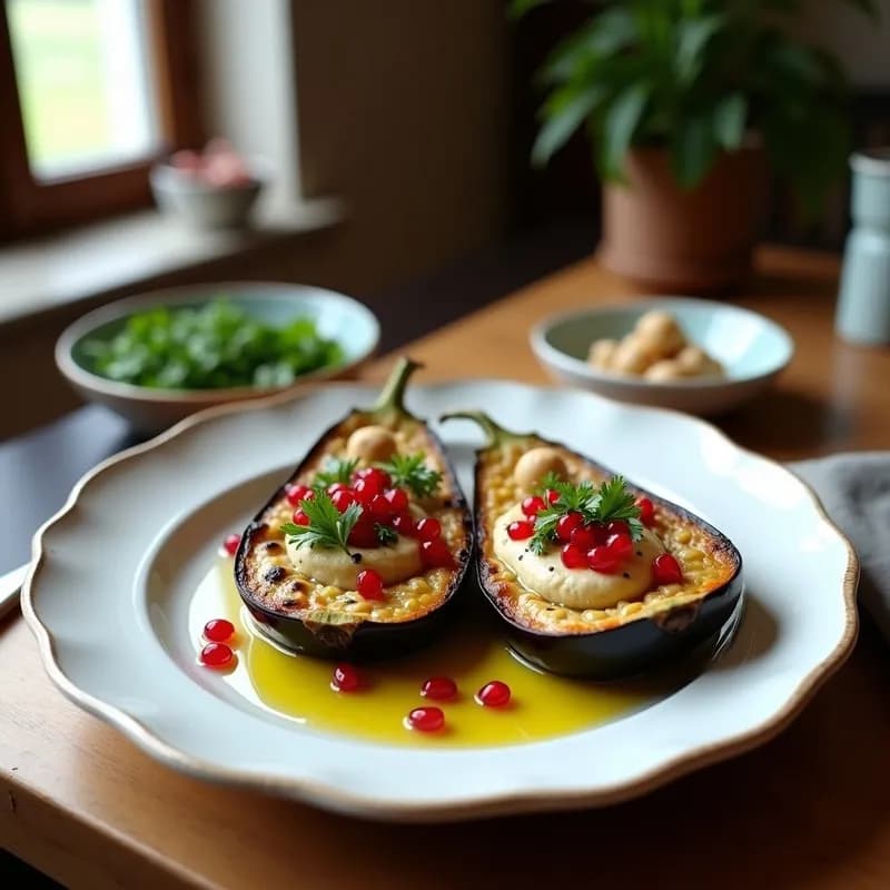 Berenjenas Asadas con Hummus Ahumado: Receta Vegana y Sin Gluten en 30 Minutos