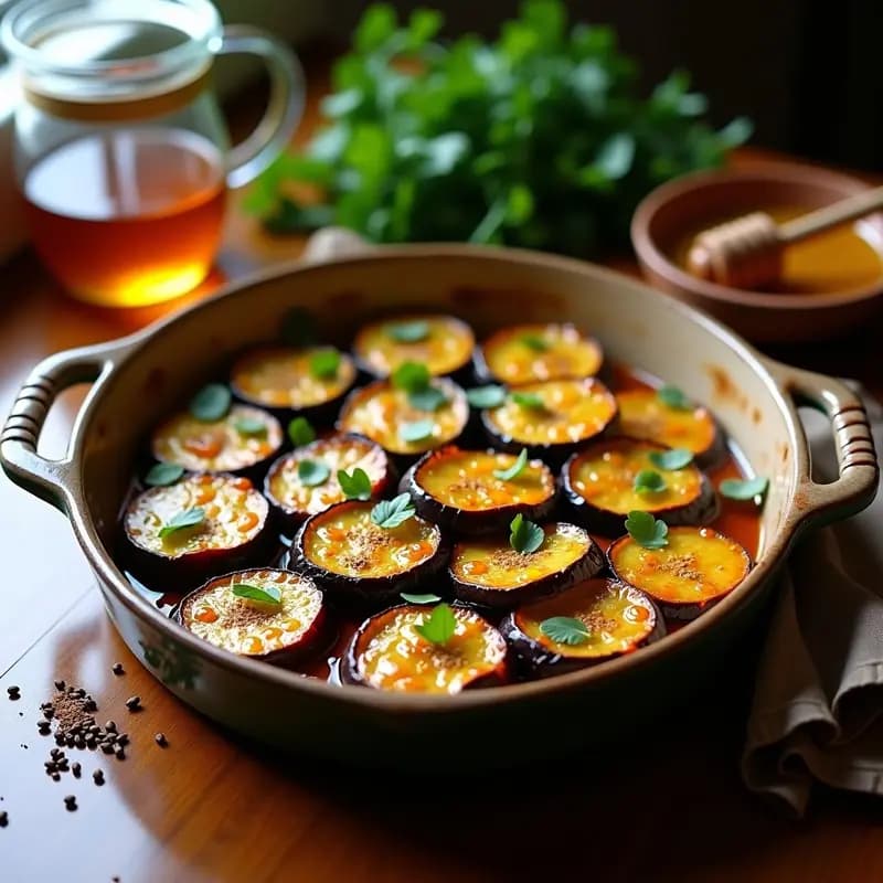 Berenjenas Asadas con Miel y Comino: Receta Fácil en Horno con Toque Oriental