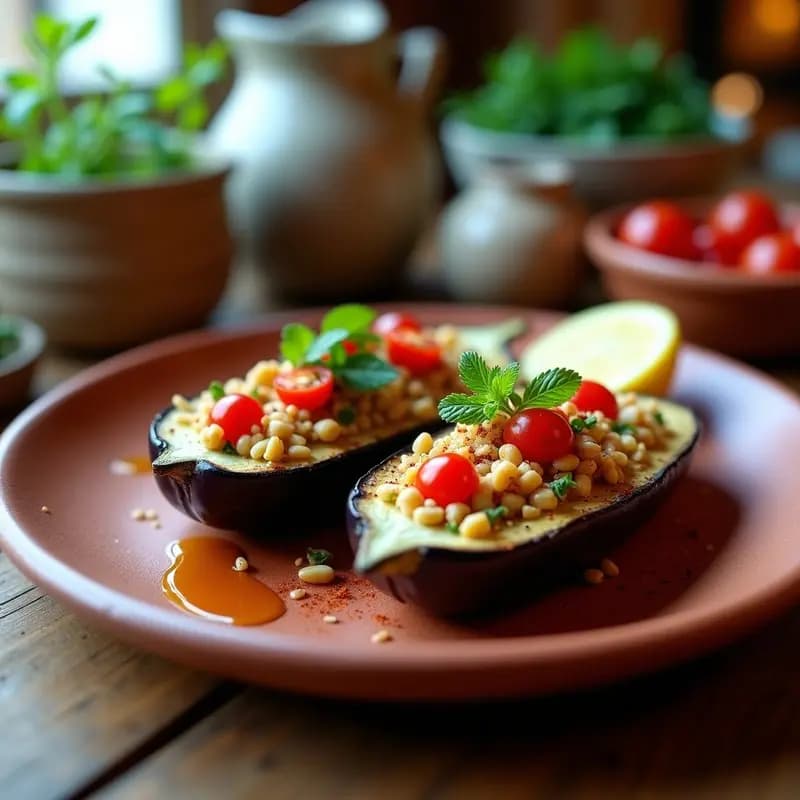 Berenjenas Asadas Rellenas de Quinoa: Receta Vegetariana al Grill con Toque Ahmed