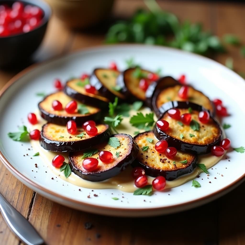 Berengenas Asadas con Tahini y Granadas: Receta Turca en Airfryer Sin Aceite