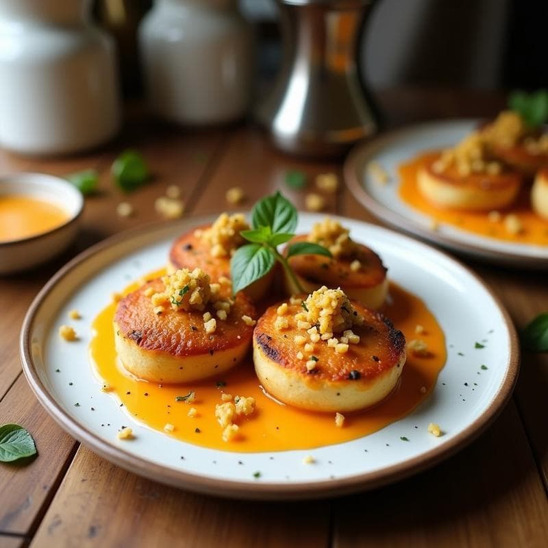 Berengenas Asadas con Salsa de Tahini y Granitos de Naranja: Entrante Libanés Sin Gluten