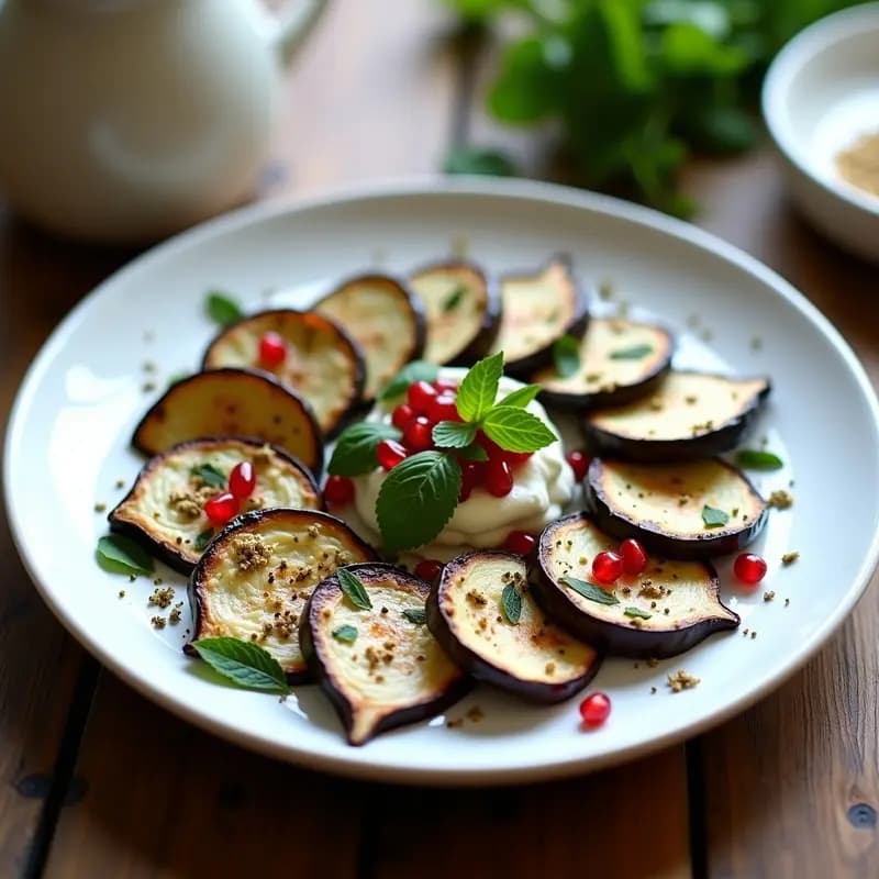 Berenjenas Asadas con Zaatar y Yogur: Receta Árabe Alta en Fibra y Sin Gluten