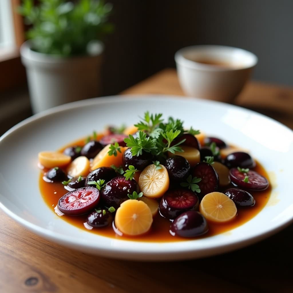 Berenjenas en Escabeche con Vinagre de Arándanos y Ajo Morado: Aperitivo Español Vegano y Sin Lactosa