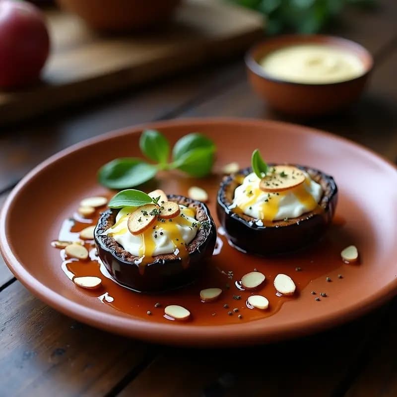 Berenjenas al Fuego con Queso de Cabra y Miel: Entrante Español con Toque Dulce