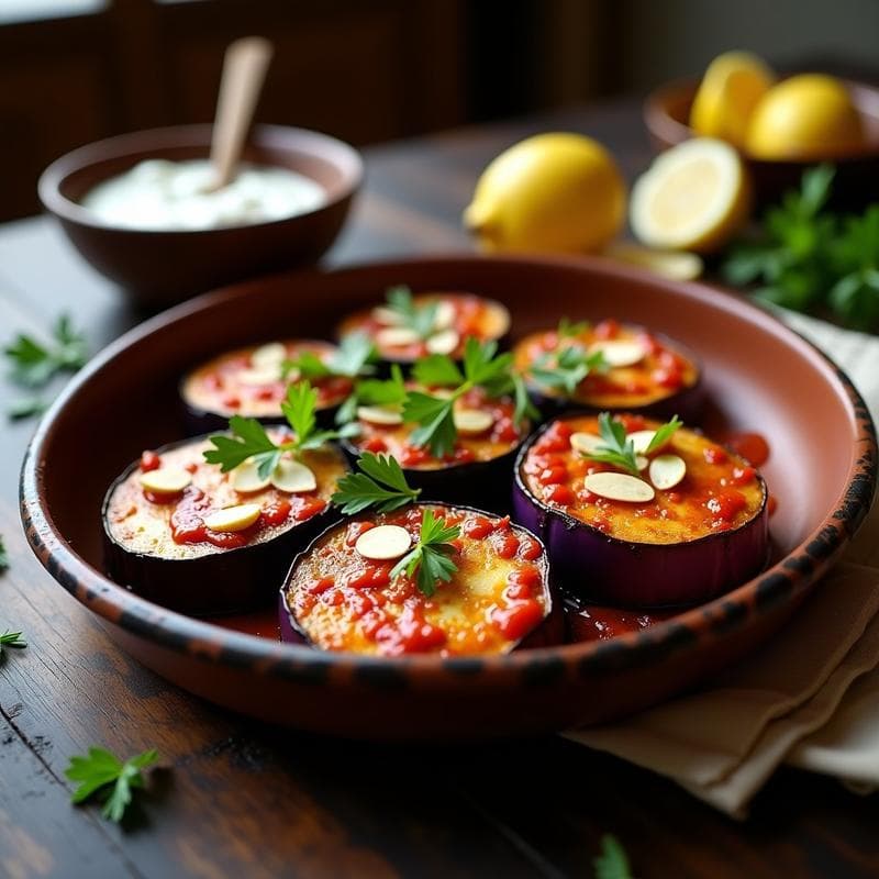 Berenjenas al Horno con Harissa y Queso Halloumi: Receta Árabe Picante para Tupper