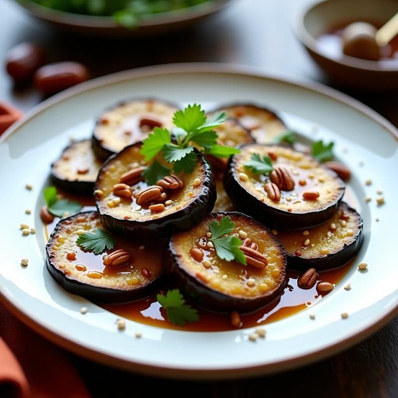 Berenjenas al Horno con Miel de Dátiles y Nueces: Receta Marroquí Vegana y Crujiente