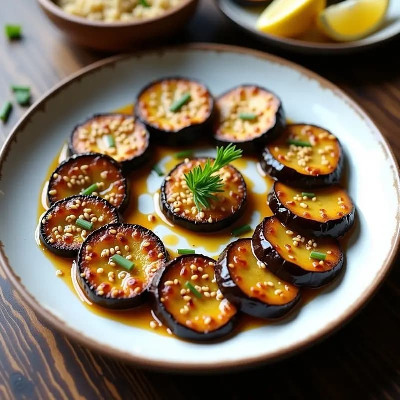 Berenjenas al Horno con Miso y Tahini: Receta Vegana Alta en Proteínas en 30 Minutos