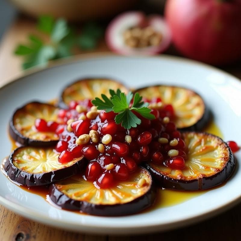 Berenjenas al Horno con Salsa de Granados y Nueces: Receta Persa en Airfryer