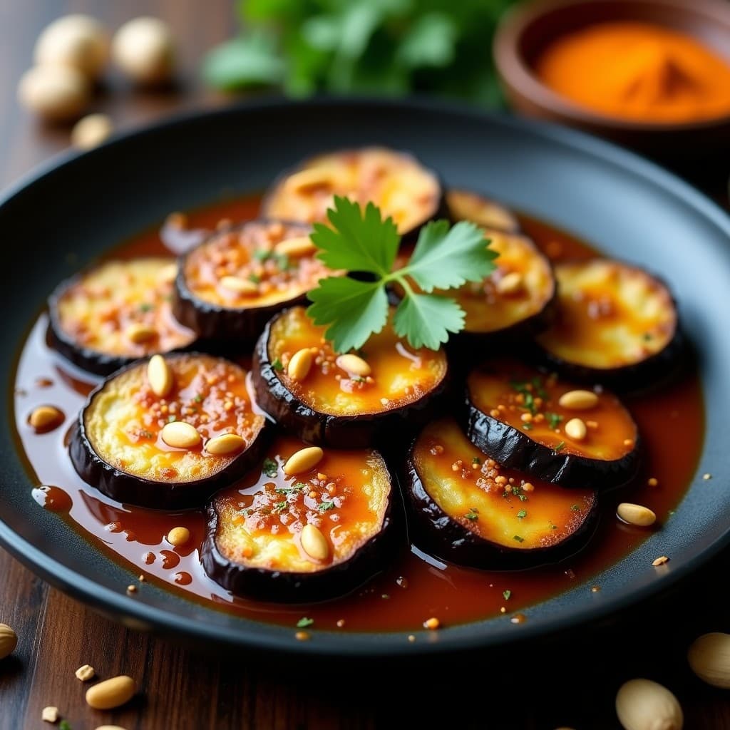 Berengenas al Horno con Salsa de Tamarindo y Cacahuetes: Receta India en Airfryer