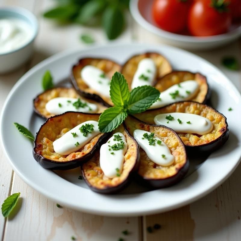 Berenjenas al Microondas con Salsa de Yogur y Menta: Receta Rápida y Baja en Calorías