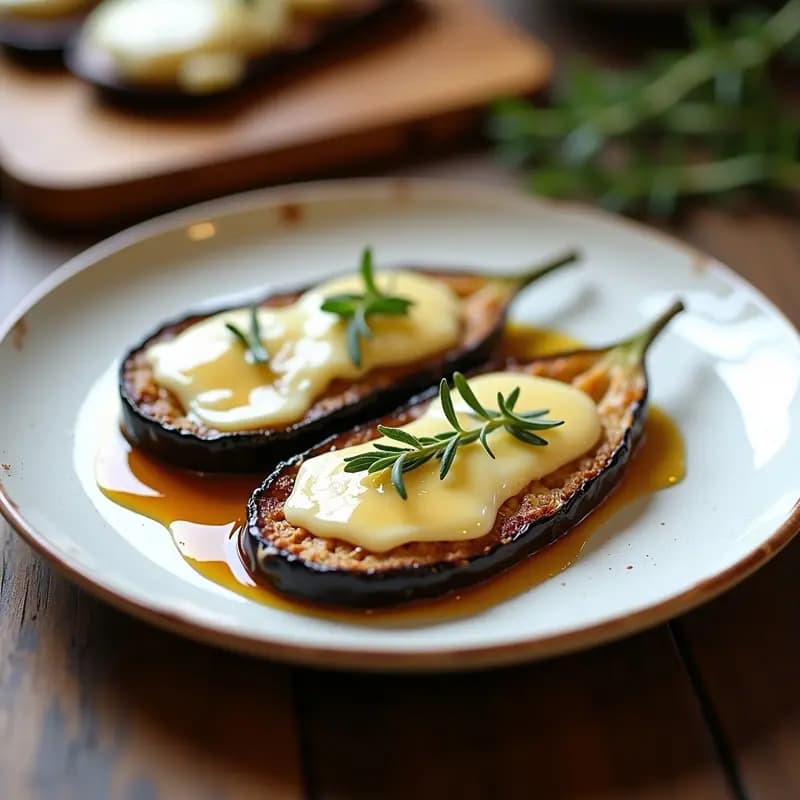 Berenjenas con Miel de Caña y Queso de Cabra: Tapa Dulce-Salada