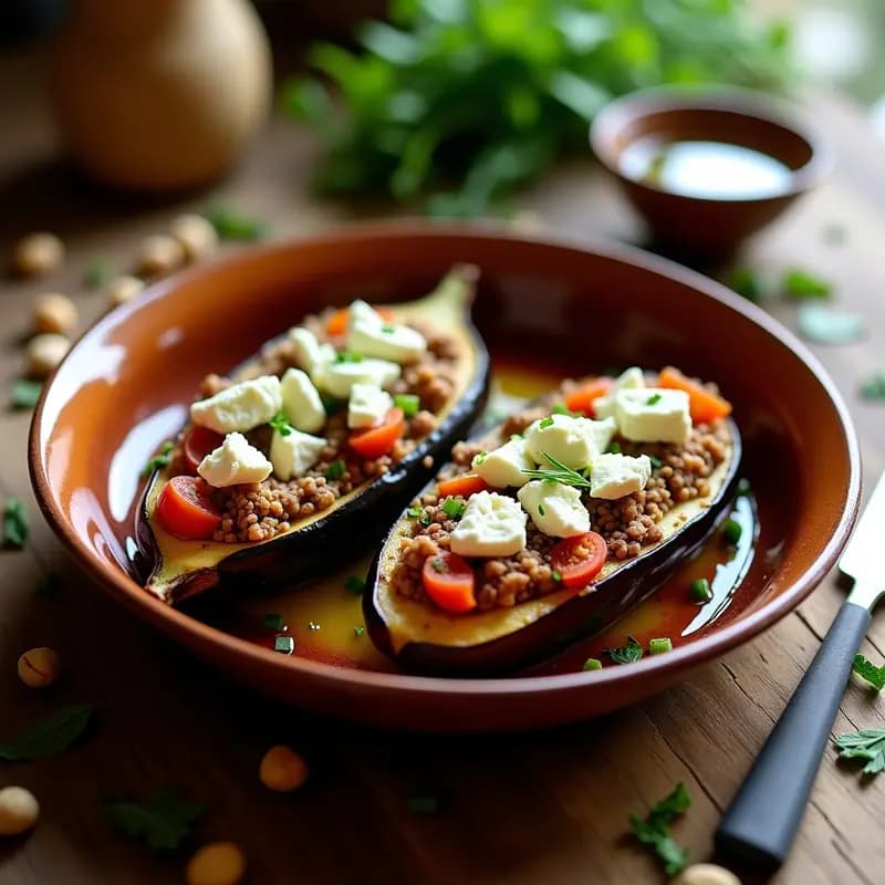 Berenjenas Rellenas de Cordero al Horno: Receta Tradicional con Toque Gourmet en 1 Hora