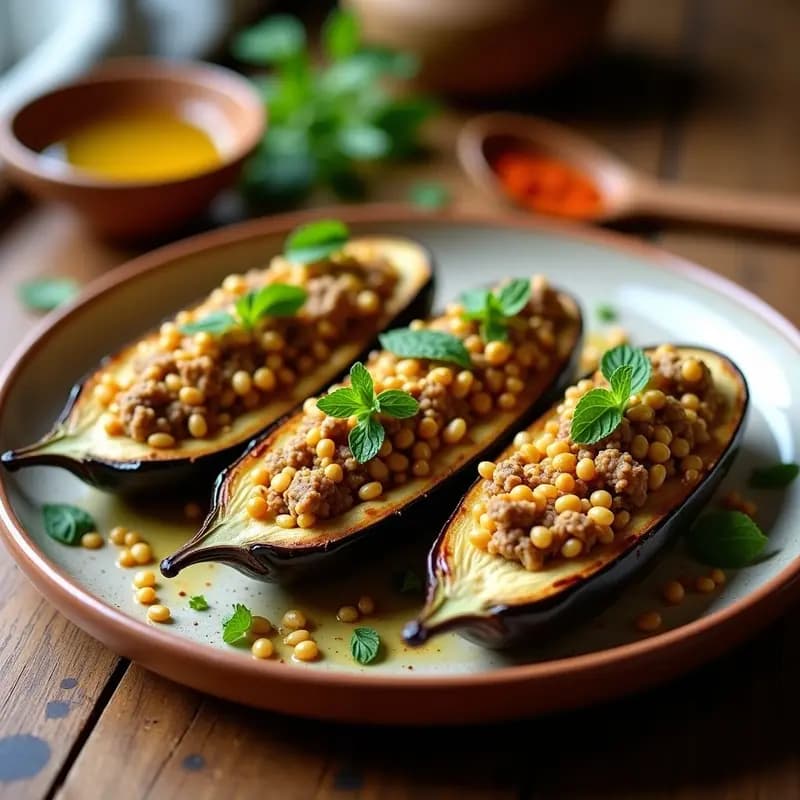 Berenjenas Rellenas de Couscous y Cordero: Receta Árabe en 30 Minutos con Toque Especiado