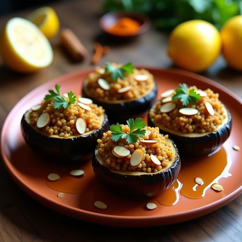 Berengenas Rellenas de Lentejas y Arroz Basmati: Receta Vegana y Reconfortante en Horno en 35 Minutos