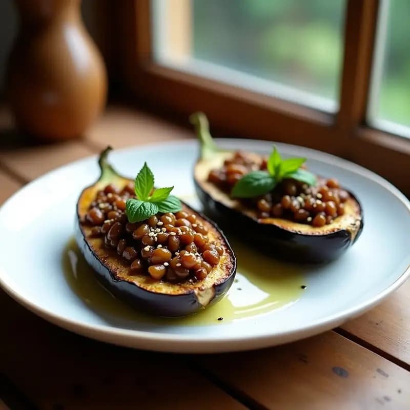 Berenjenas Rellenas de Lentejas y Especias: Receta Vegana de Alto Valor Proteico
