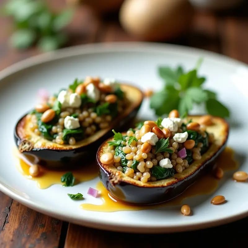 Berenjenas Rellenas de Quinoa y Espinacas: Receta Saludable en Airfryer en 20 Minutos