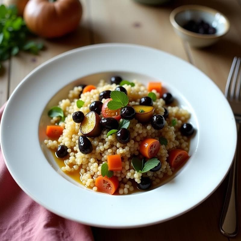 Berenjenas Rellenas de Quinoa y Pasas con Salsa de Granado: Receta Asiática en Olla Lenta