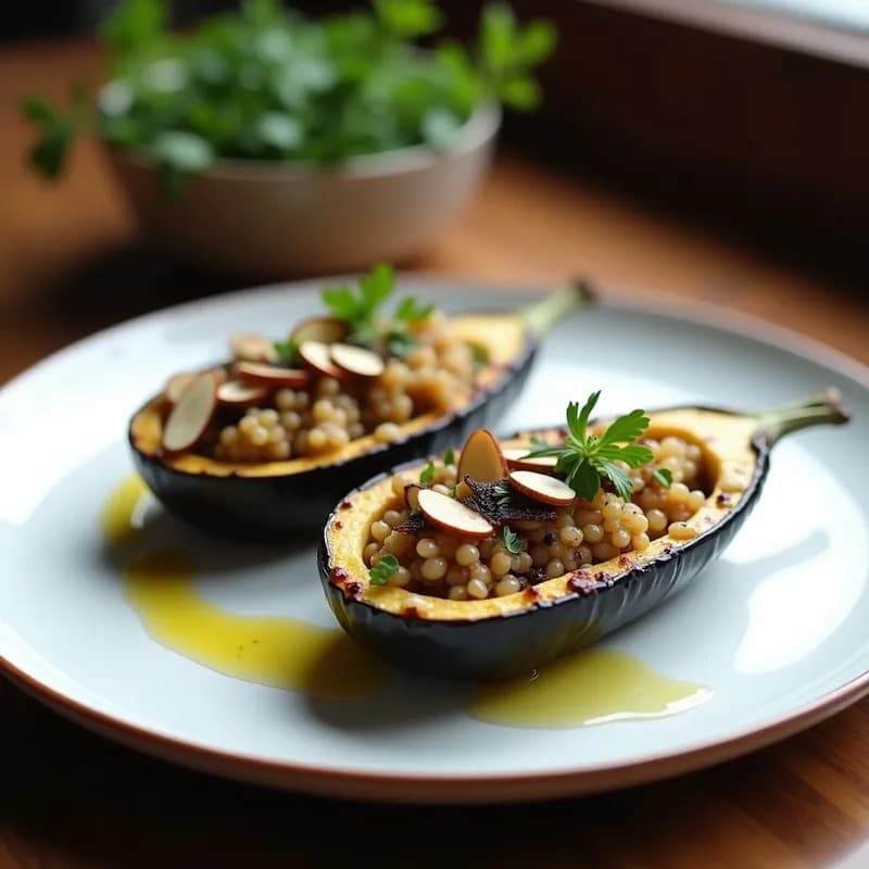Berenjenas Rellenas de Quinoa y Trufa Negra: Receta Vegana Gourmet en 40 Minutos