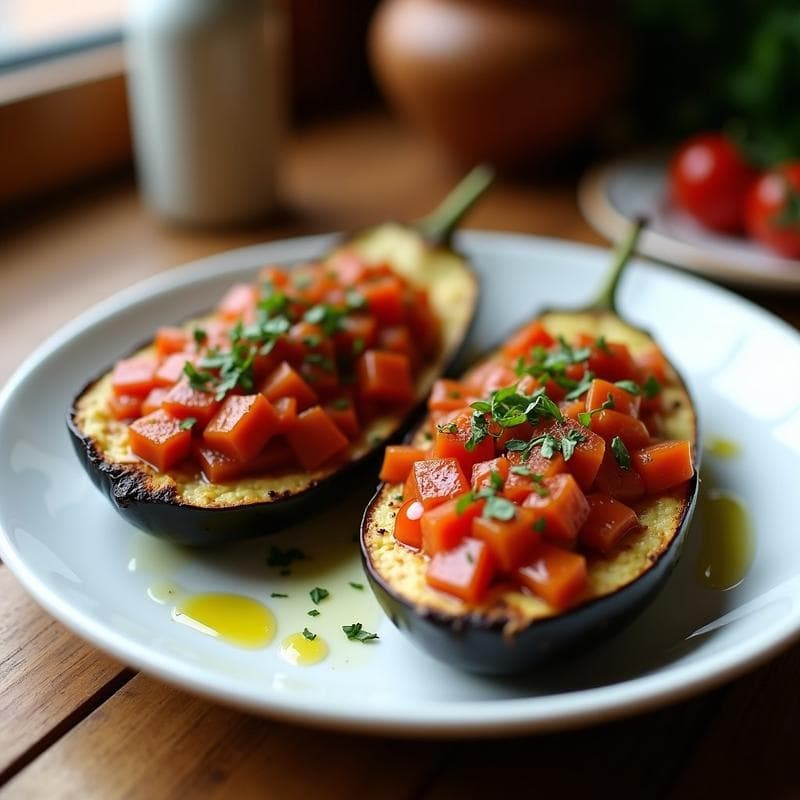 Berenjenas Rellenas de Tofu Ahumado: Receta en Airfryer Sin Aceite y Alta en Proteína